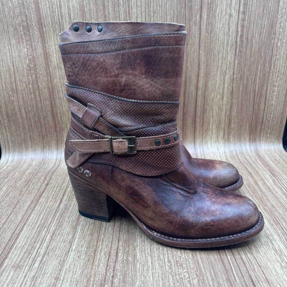 Bed Stu Cobbler‎ Series Leather Ankle Boots Brown Womens 8 Bench Made 5289
